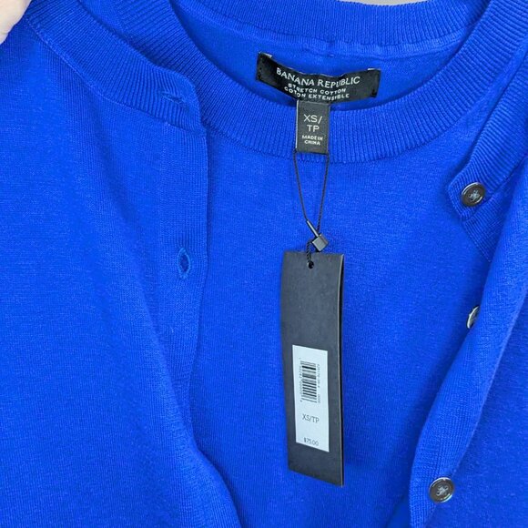 BNWT Banana Republic Stretch Cotton Tank and Cardiigan Set Royal Blue Size XS - Picture 3 of 6